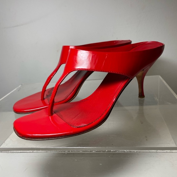 PRADA Patent leather slides red sz 36 made in italy - Picture 3 of 16